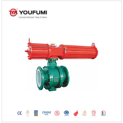 Full Lined Gear Ball Valve PN16 DN100 Flanged Floating With Low Operating Torque