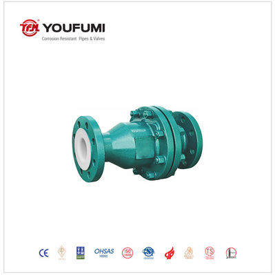 WCB PFA Lined Check Valve ANSI Standard Swing Type For Sulfuric Acid