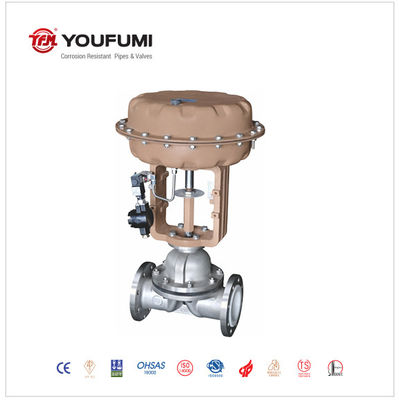 Pneumatic Actuated PTFE Lined Diaphragm Valve WCB DN300 For Fluorine Chemical