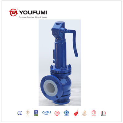 PTFE Balanced Bellows Safety Relief Valve , Flanged Spring Type Safety Valve