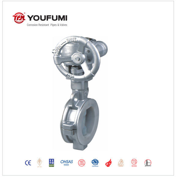 CF8 Gear Operated Butterfly Valve , PN6 Ss 304 Butterfly Valve Paper Making Use