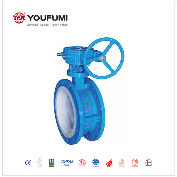PFA Corrosion Resistant Butterfly Valve , WCB DN50 Butterfly Valve New Energy Use