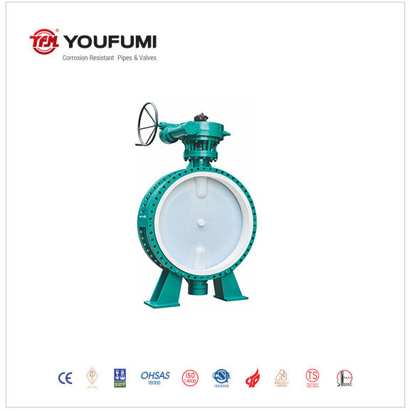 Flanged Type WCB PTFE Lined Butterfly Valve 100mm Power Plant use