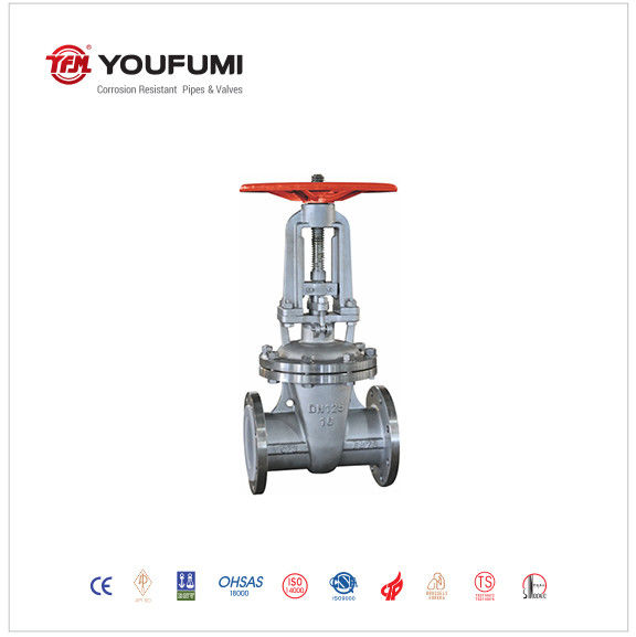 Corrosion Resistant  PTFE Lined Gate Valve Jis 10k 150LBS Stainless Steel