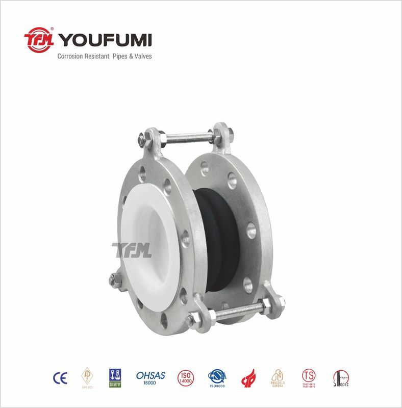 Petrochemical Rubber PTFE Lined Expansion Joint Composite Bellows Type Equal Shape