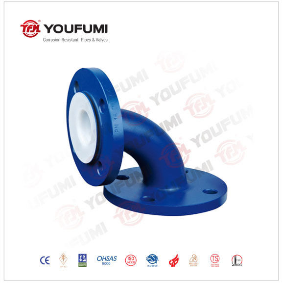 Carbon Steel PTFE Lined Pipe 90 Degree