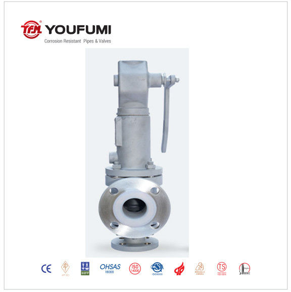 RF Spring Loaded PTFE PFA Safety Valve Pressure Relief WCB Material