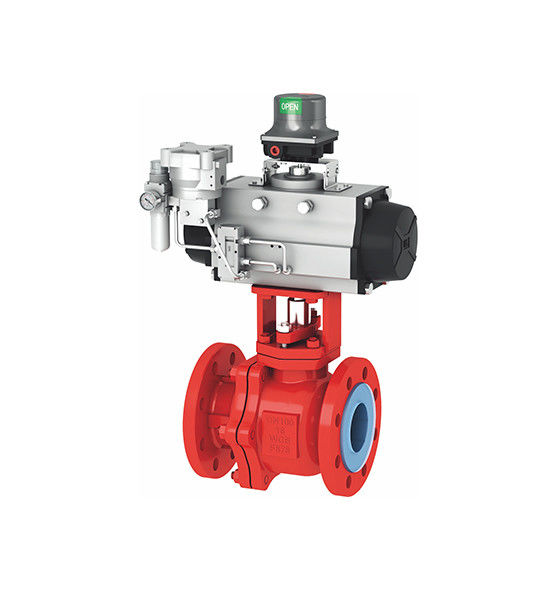CF8M PFA Lined Ball Valve Silicon Casting Material With Pneumatic Actuator