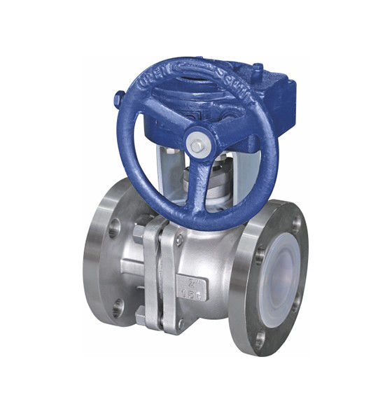 PFA Lined Stainless Steel RF Worm Gear ANSI Standard Ball Valve