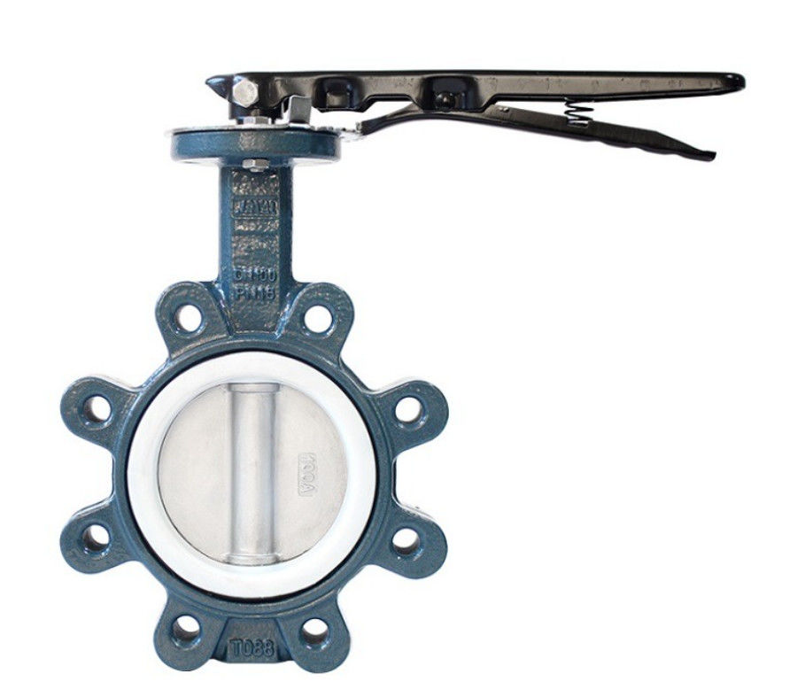 Full PTFE Lined Butterfly Valve Lug Type PN16 150Lbs Anticorrosion With Worm Gear