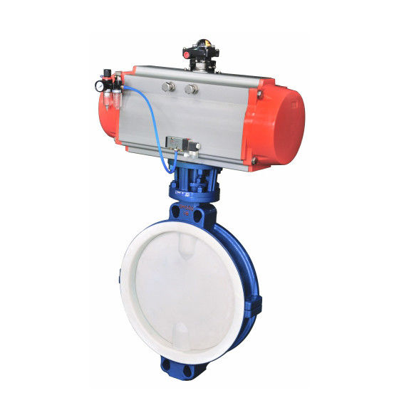 PTFE Lined Industrial Butterfly Valves 150LBS PN16 Petrochemical Use