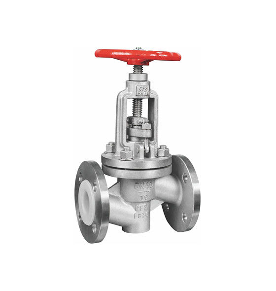 SS CF8 PTFE PFA Lined Globe Valve T Body Type Stainless Steel Material