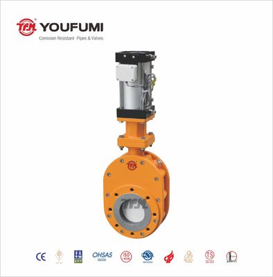 High Hardness Ceramic Valve HRC88 Ball Type Actuator Operated For Caustic Soda